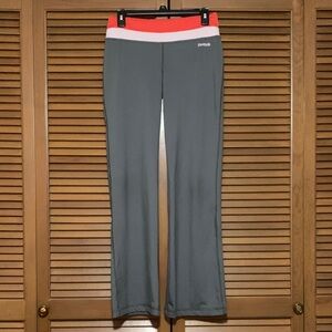 Reebok Grey Athletic Yoga Pants Orange Stripe Waistband Medium M